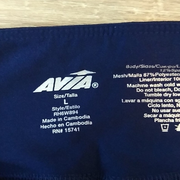 AVIVA Womens Large Navy Blue Coral Pink Athletic Leggings Yoga Athleisure - Picture 7 of 10